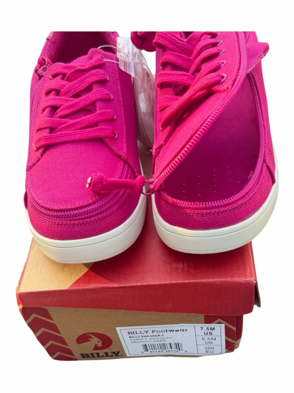 Billy Footwear Orchid Sneakers Women’s Size 7.5 NIB Adaptive Zip Shoes